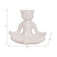 thumbnail image 5 of Yoga Cat Figurine for Home and Bathroom Decor - Contemporary Ceramic Sculpture for Office and Room Accent - Meditation Statue for Living Room, Shelf and Coffee Table Ornament - 8", White, 5 of 14