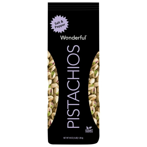 Wonderful Pistachios, Salt & Pepper Flavor, 48 Ounce