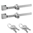 thumbnail image 1 of Cerradura de trinquete para puerta corrediza de vidrio con acabado cromado, con llave igual, se adapta a vitrina segura de vidrio de 4-8 mm para gabinetes, tiendas minoristas y uso doméstico, paquete, 1 of 7