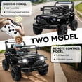 thumbnail image 3 of 12V Kids Electric Vehicles for Kids, Ride on Electric Truck Car w/ Remote Control, Safety Belt, USB, Music, LED Lights, Gift for Boys Girls (Black), 3 of 8