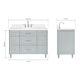 thumbnail image 4 of ARIEL Monroe 48 Inch Single Oval Sink Bathroom Vanity With Carrara White Quartz Countertop 1.5 Inch Edge In Grey, 4 of 7