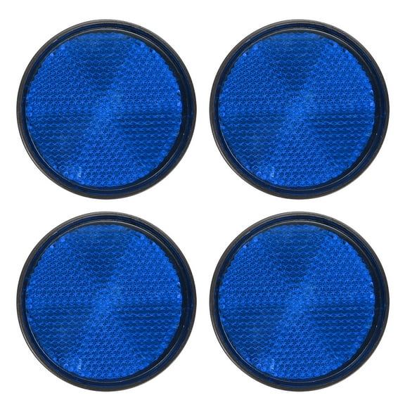 Round Rear Reflectors, 4 Pcs Safety Reflective Warning Reflector Plastic Universal Motorcycle Reflector with M6 Screw Mount for Car Motorcycle Trailer Bike Bicycles Dirt, Blue