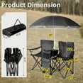 thumbnail image 5 of Portable 2-Seat Folding Camp Chair with Canopy Umbrella, Beach Chair with Cup Holders and Cooler, Lightweight Outdoor Backpack Chair with Carrying Bag for Camping, Travel, Beach, Black, 5 of 7
