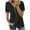 Black-02, variant on Mittory Womens Plus Size Tops V Neck Short Sleeve Solid Light Weight Button Casual T Shirts
