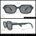 thumbnail image 3 of Hipster Narrow Rectangle Hustler Pop Color Lens Mid Temple Sunglasses Tortoise - Green, 3 of 8