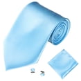 thumbnail image 1 of Trayknick Men's Fashion Solid Color Suits Ties Necktie Cufflinks Hanky Set Tuxedo Suit, 1 of 13