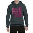 thumbnail image 2 of Wild Bobby Breast Cancer Awareness Words of Encouragement Distressed Breast Cancer Awareness Unisex Hoodie Sweatshirt, Charcoal, XX-Large, 2 of 6