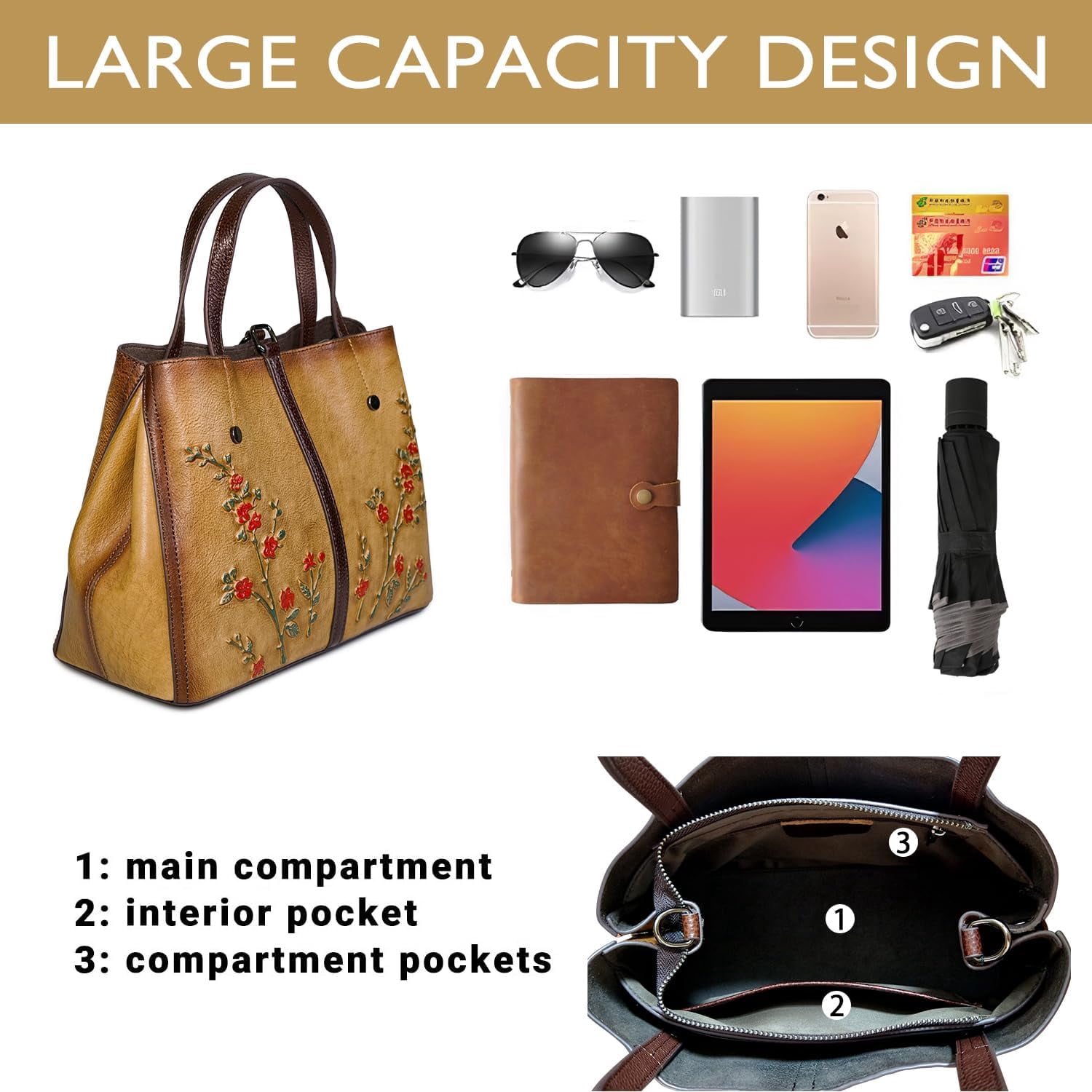 Kwuty Leather Satchel for Women Top Handle Bags Handmade Purse Vintage Embossed Leather Crossbody Handbags Hobo Bag