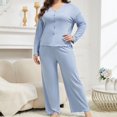 thumbnail image 1 of Sentmoon Ensemble de Détente pour Femmes Hauts Fluides pour Femmes et Pantalons pour Femmes Col Rabattu Surdimensionné Pyjamas pour Femmes Manches Longues avec Imprimé Ensembles de Sommeil pour Femmes Hiver pour Séjours à l'Hôtel, 1 of 5