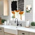 thumbnail image 5 of Orange Black Tie Up Curtains 45 Inches Long, Kitchen Window Curtains Over Sink, Farmhouse Striped Modern Abstract Art Small Window Curtains Shade Balloon Curtains Valances for Bedroom/Cafe 34"x45", 5 of 8