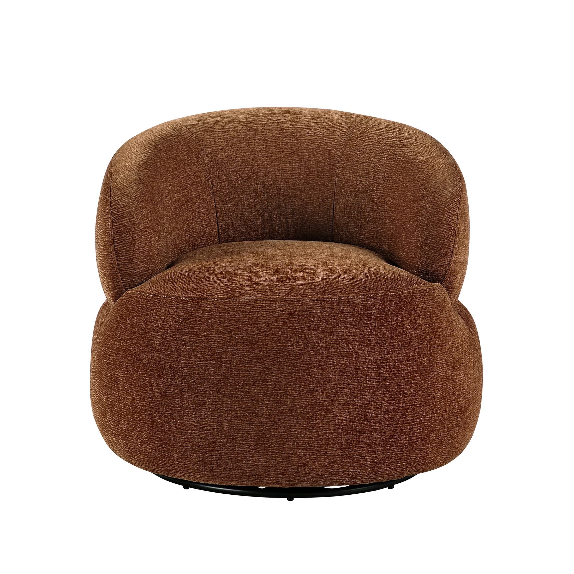 OakvillePark Cressida Chenille Round Swivel Chair, Rusty Orange