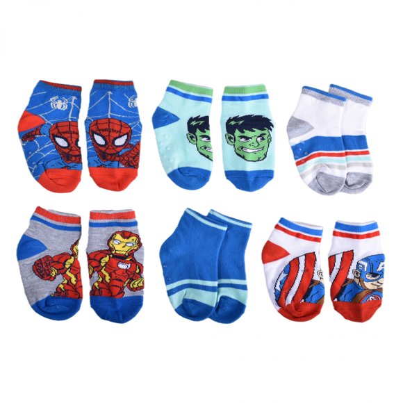 Marvel Superhero Adventures Chaussettes Mi-Mollet Variées pour Bébé Garçon, Lot de 6 - Taille 18-24 m