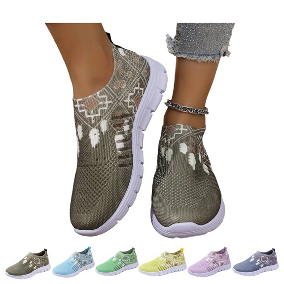 IEMIEMIEM Women's Athletic Shoes Slip On Walking Casual Comfort Lightweight Breathable Mesh Sock Shoe Non-Slip Tennis Running Sneakers 8 wide