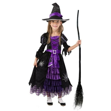 Spooktacular Creations Fairytale Witch Cute Witch Costume Halloween Deluxe Set for Girls XL Size