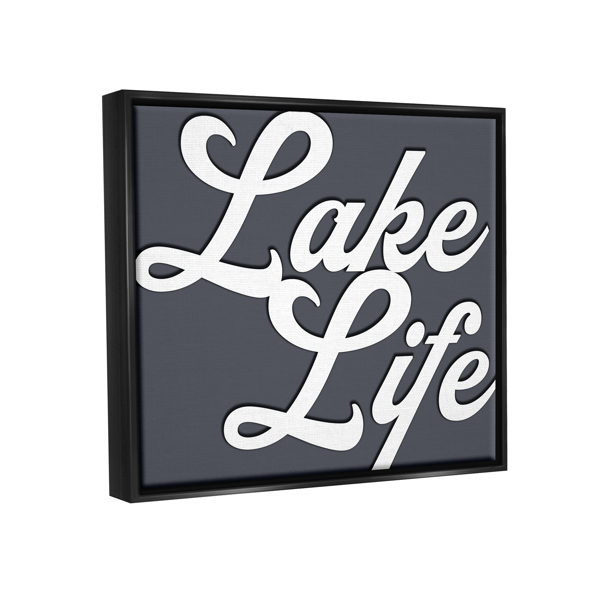 Stupell Lake Life Nautical Phrase Landscape Painting Black Floater Framed Art Print Wall Art