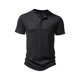 thumbnail image 2 of Lucakuins Hombres Camisa Casual, Manga Corta Cuello Redondo Botones Sólido Suelto Fiesta Calle Primavera Verano Tops Lucakuins  moda, 2 of 9
