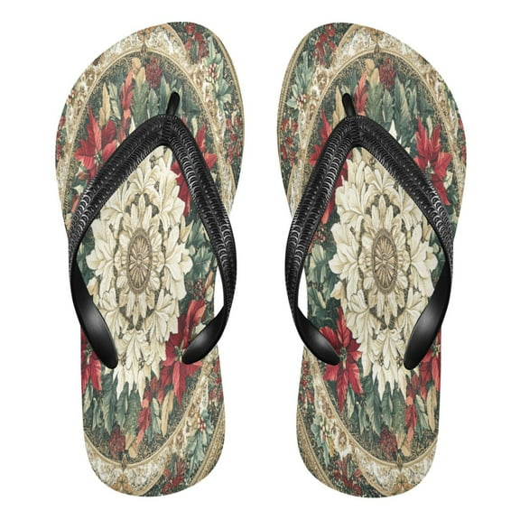 YAZAOOSummer Flip Flops Creatively Floral Splendor Simple Beach Sandals
