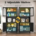 thumbnail image 6 of Metal Kitchen Pantry Storage Cabinet，75" Tall Storage Cabinets with 4 Doors and Adjustable Shelves ，Black Hutch Cabinet with Microwave Stand,Large Kitchen Cupboard for Dining Room, 6 of 7