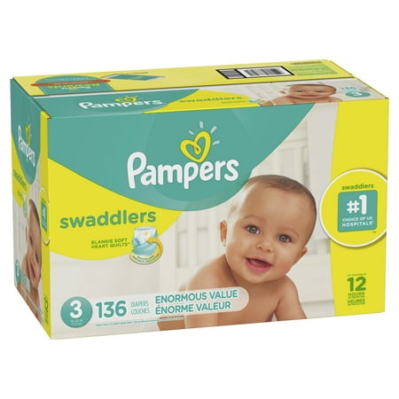 Pampers Swaddlers Active Baby Diapers Enormous Pack - Size 3 - 136ct