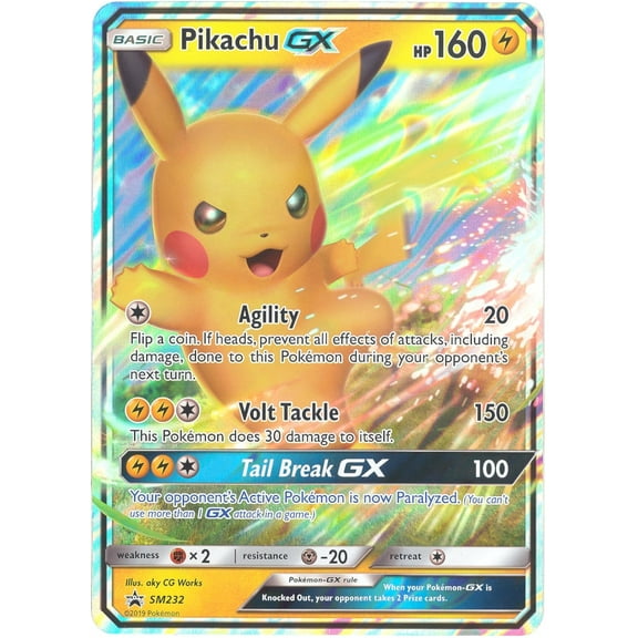 Pokemon Card Promo #SM232 - PIKACHU GX (holo-foil)(JUMBO Oversize - 8 inch)