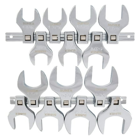 9721 1/2" Drive Fractional Jumbo Straight Crowfoot Wrench Set, 14-Piece