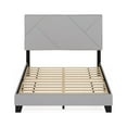 thumbnail image 4 of Furinno Skylar Geometric Design Headboard Bedframe, 12PC Slat Style, Glacier, Full, 4 of 6