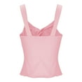 thumbnail image 6 of Timegard Crop Top for Women Ruched Knot Sleeveless Tee Comfy Solid Color Casual Going out Top Camis, 6 of 7