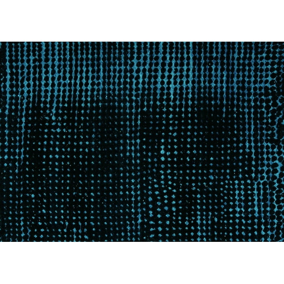 Ahgly Company Indoor Rectangle Abstract Turquoise Blue Modern Area Rugs, 2' x 4'