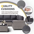 thumbnail image 3 of Omniberg 7 Pieces Outdoor Patio Furniture Sets, All Weather Outdoor Sectional Sofa PE Rattan Wicker Patio Conversation Set with Washable Cushions and Glass Coffee Table, Gray/Dark Gray, 3 of 8