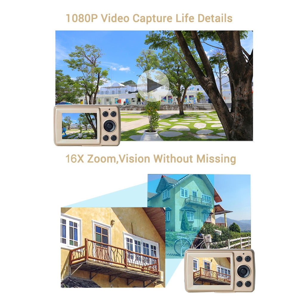 2.4in Digital Camera 1080P Video 16MP Photos 16X Zoom Camcorder