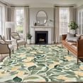 thumbnail image 2 of Spring Rose Large Area Rugs 8x10 ft Vintage Watercolor Yellow Floral Plant Leaf Green Linen Washable Rug Non Slip Indoor Carpet Absorbent Floor Mat for Living Room Bedroom Dining Room, 2 of 9