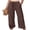 Brown, variant on Womens Casual Wide Leg Pants Elastic Waist Drawstring Lightweight Flowy Beach Palazzo Pants with Pockets