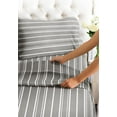 thumbnail image 7 of CGK Linens 4-Piece Hotel Luxury Striped Sheet Set - Full Size Stripe Pattern Bed Sheets, Grey Stripes 3, 7 of 7