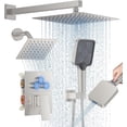 thumbnail image 3 of Shower Faucet Set  Ceiling Mount Rainfall Shower System with Rain Shower Head and Multi-function Handheld Head Push Button Diverter Shower Faucet Trim Kit Matte ), 3 of 6