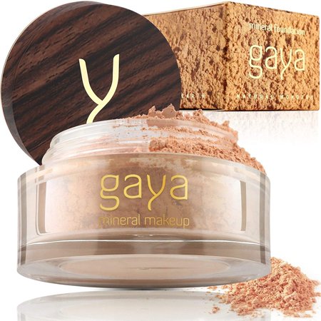Vegan Mineral Powder Foundation Light to Full Coverage, Natural Foundation for Natural-Looking, Mica Mineral Foundation, Cruelty Free, No Chemicals by Gaya Cosmetics (MF6) C57