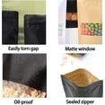 thumbnail image 4 of 100 bolsas de papel kraft resellables, color blanco para almacenamiento de alimentos con ventana mate, cierre reutilizable con cremallera y sellado térmico para embalaje, 4 of 4