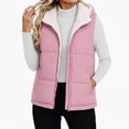 thumbnail image 5 of Ghalytn Women's Hooded Puffer Vest, Fleece Lined Sleeveless Zip-Up Jacket with Pockets, 5 of 6