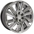 thumbnail image 3 of OE Wheels CV39 22 Inch Rims and Tires Fit Sierra 1500 Style 6x139.7 22x9 Gloss Hyper Black with Chrome Insert - Hollander 5907 - TS-37 AT 285/45-22 (Set of 4), 3 of 5