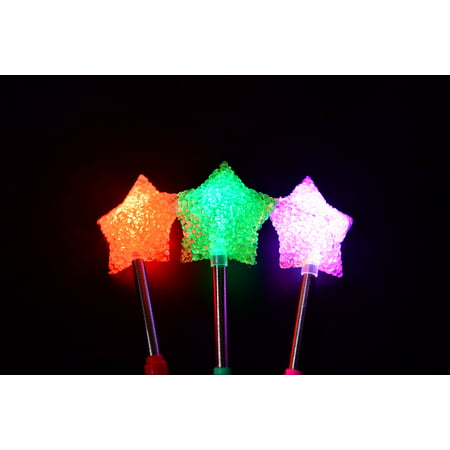 Light Up Star Wands Magic Princess Sticks LED Illuminating Star Fairy Party 12pc
