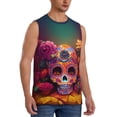thumbnail image 2 of Bingfone Vintage Patterned Skull Pattern Men's Tank Tops Workout Sleeveless Tee Shirts Running Beach Tanks for Men-XX-Large, 2 of 4