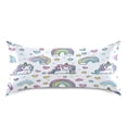 thumbnail image 3 of WOBOGO Pattern with Cute Unicorns and Rainbows Satin Pillowcase Soft Smooth Envelope Design Comfortable Bedding Essentials 20×26in, 3 of 9