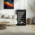 thumbnail image 3 of COLOZO 24 Bottle Compressor Wine Cooler,  Black Freestanding Wine Fridge with Glass Door, 3 of 9