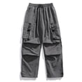 thumbnail image 2 of GZMOALH Men's Lightweight Nylon Cargo Jogger Pants, Drawstring Waist Utility Pants with Adjustable Hems, 2 of 5