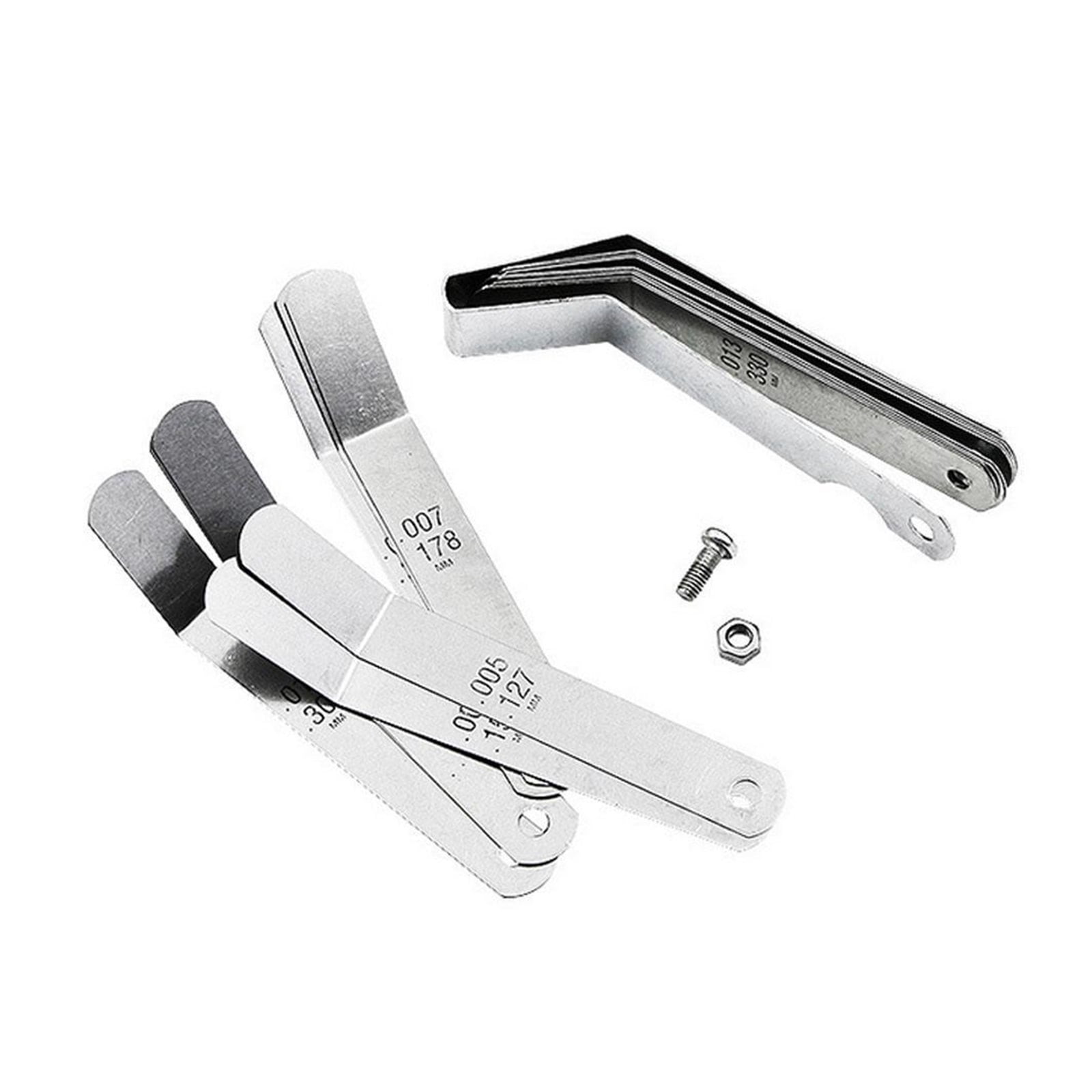16 Blades Feeler Gauge 0.127 To 0.508mm Curved Stainless Steel Gap Metric Filler Feeler Gauge Foldable Feeler Measurem ,Easy to Use