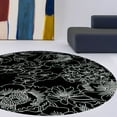 thumbnail image 2 of Black Area Rug 5X5, Geometric Carpet, Hand Tufted Rugs, Living room, Bedroom, Round Carpet, 2 of 5