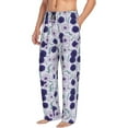 thumbnail image 3 of Kdxio Daisies Flowers Print Men's Sleep Pajama Pant Lounge Pants with Pockets, 3 of 8