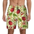 thumbnail image 3 of Uemuo Cherries and Ladybirds Pattern Mens Swim Trunks Quick Dry Board Shorts with Mesh Lining, Stretch Beach Shorts Quick Dry No-Chafing Board Shorts-Large, 3 of 9