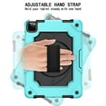 thumbnail image 3 of Dteck Shoulder Strap Case for Apple iPad Air 4th Generation (2020 Released) 10.9-inch,Shockproof Armor Rubber Hybrid 3-Layer Protection Back Cover without Screen Protector,Black+Aqua, 3 of 6