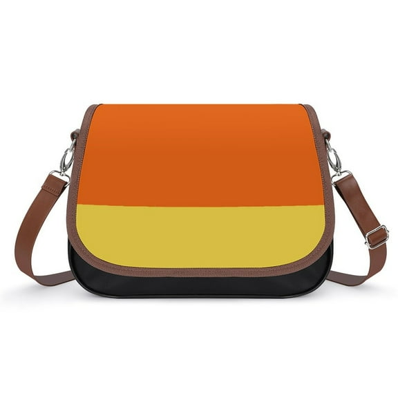 Candy Corn Pattern Vintage Crossbody Bag for Women Medium Leather Hobo Bags Shoulder Bag Classic City Leather Satchels