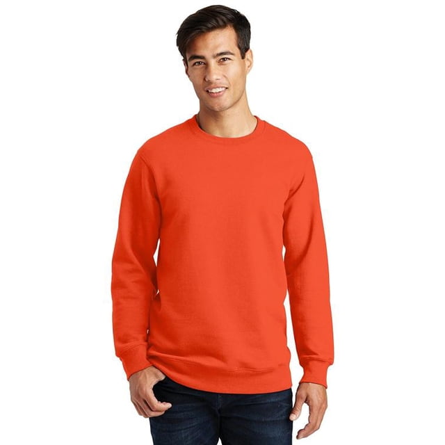 Port 1153985 Chandail en Molleton Col Rond en Molleton Favori des Fans, Orange - Extra Grand